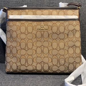 COACH SIGNATURE JACQUARD CROSSBODY FILE BAG